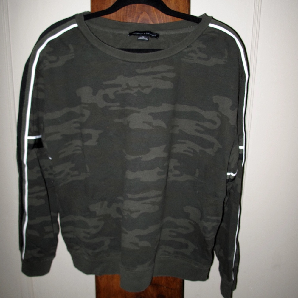 SANCTUARY x ANTHROPOLOGIE Camo Pullover Stripes XL